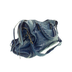 Balenciaga Blue Bag Leather Shoulder The City